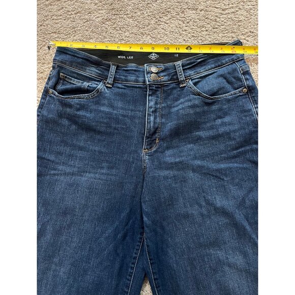 St. Johns Bay Wide Leg Denim Jeans Womens Size 12 High Rise Stretch - Picture 3 of 7